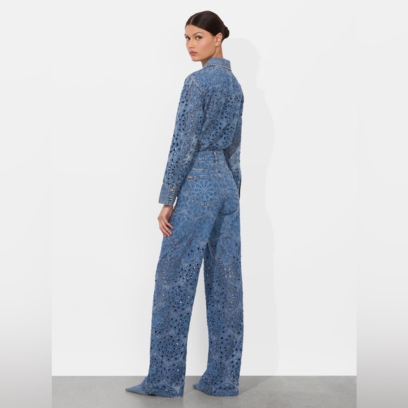 Alice Olivia WEEZY LASERCUT JEAN $695 New With Tag - Picture 4 of 9